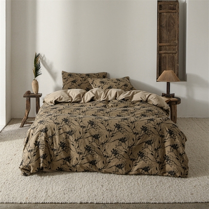 91家纺网 家纺一手货源 找家纺 简家居 2025新款60支色织空气棉四件套 戈薇