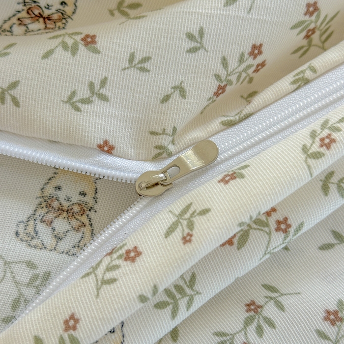 91家纺网 家纺一手货源 找家纺 玉海棠家纺 2025新款针织双层纱四件套 花田薇