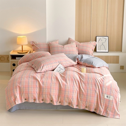 91家纺网 家纺一手货源 找家纺 （总）2025新款全棉自由棉色织系列-四件套