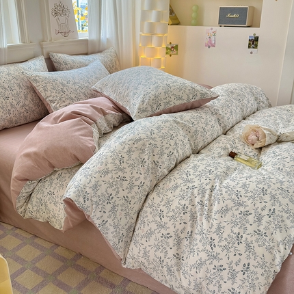 91家纺网 家纺一手货源 找家纺 希文 2025新款13372全棉纯棉印花四件套-第一批 掠影