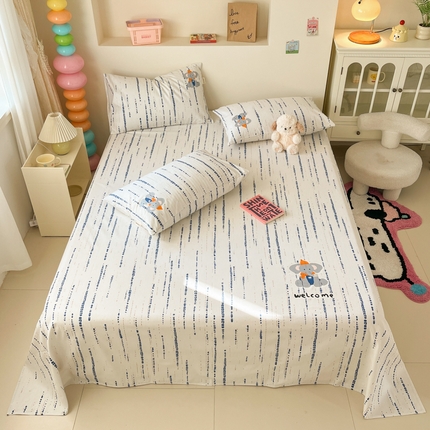 91家纺网 家纺一手货源 找家纺 （总）2025新款老粗布烫画老粗布印花系列单床单