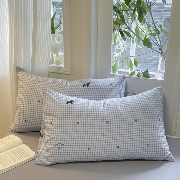 91家纺网 家纺一手货源 找家纺 玉海棠家纺 2025新款针织双层纱四件套 波点马