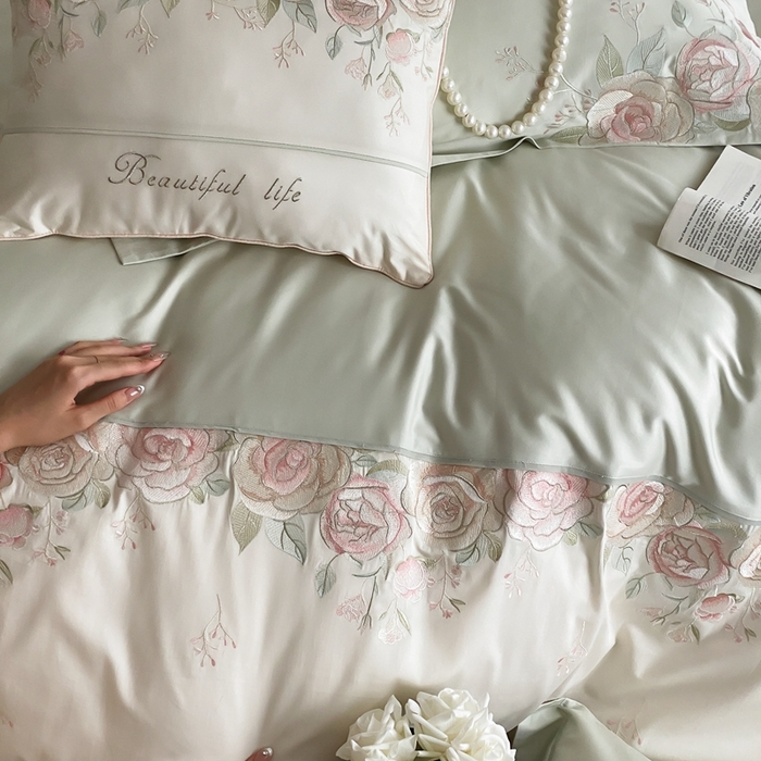 91家纺网 家纺一手货源 找家纺 （总）2025新款100支全棉四件套-玫瑰物语