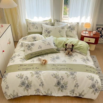 91家纺网 家纺一手货源 找家纺 （总）菲梵家纺 2025新款小清新喷气印花全棉四件套