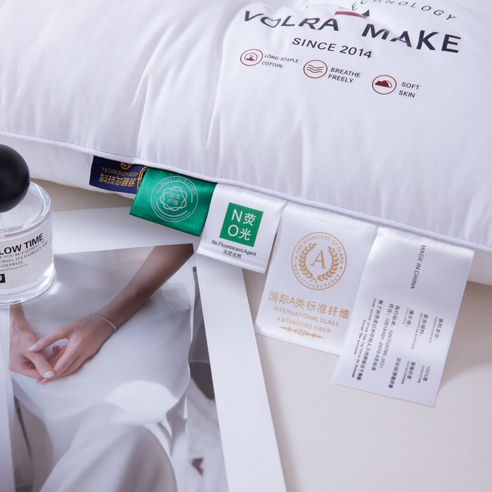 91家纺网 家纺一手货源 找家纺 凌云家纺 2025新款全棉高中低枕60新疆长绒棉立体5星级酒店枕纯棉白色枕 全棉低枕芯