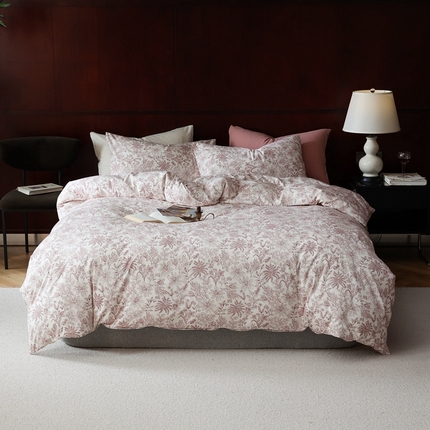 梦可莱家居 2025新款全棉针织四件套【加大系列】 枝秋红