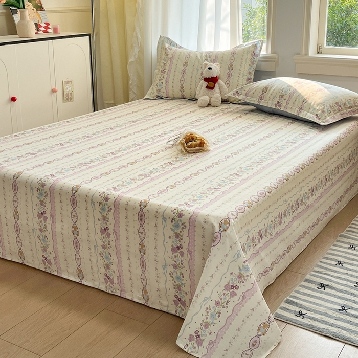 91家纺网 家纺一手货源 找家纺 菲梵家纺 2025新款小清新喷气印花全棉单品被套 紫藤蔓蔓