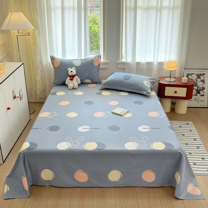 91家纺网 家纺一手货源 找家纺 菲梵家纺 2025新款小清新喷气印花全棉单品被套 梦幻泡泡