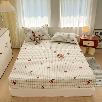 91家纺网 家纺一手货源 找家纺 （总）菲梵家纺 2025新款小清新喷气印花全棉单品床笠