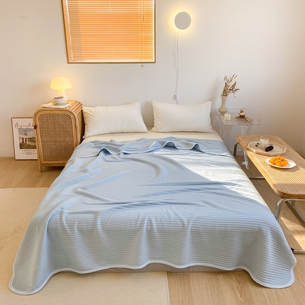 尺素 2025新款针织棉夏被系列-马卡龙 马卡龙-蓝灰