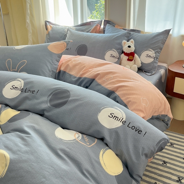 91家纺网 家纺一手货源 找家纺 菲梵家纺 2025新款小清新喷气印花全棉单品被套 梦幻泡泡