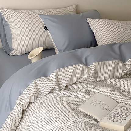 91家纺网 家纺一手货源 找家纺 典曼家纺 2025新款A类华夫格色织多色提花四件套-森韵 森韵·兰