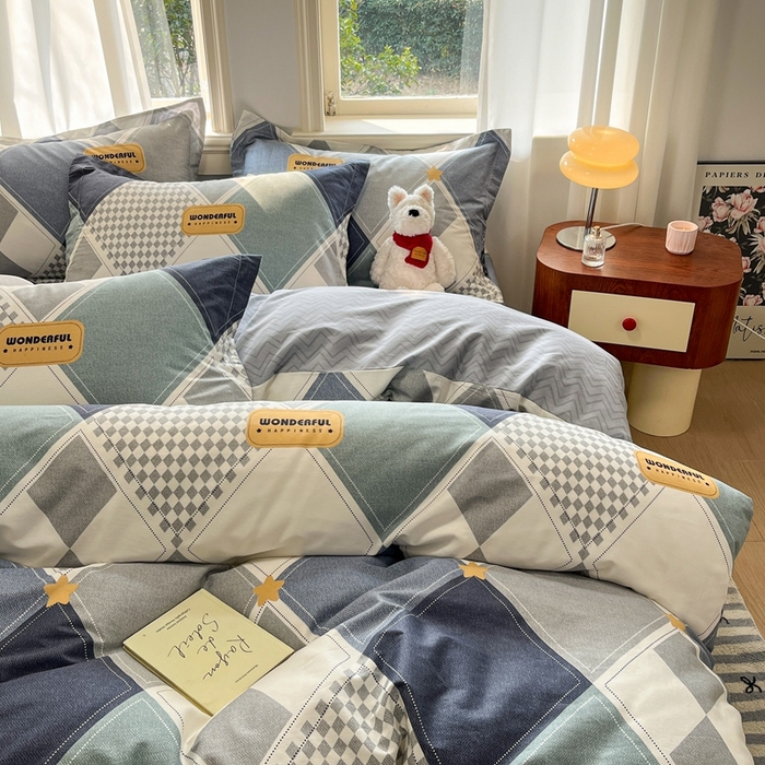 91家纺网 家纺一手货源 找家纺 菲梵家纺 2025新款小清新喷气印花全棉单品被套 罗利