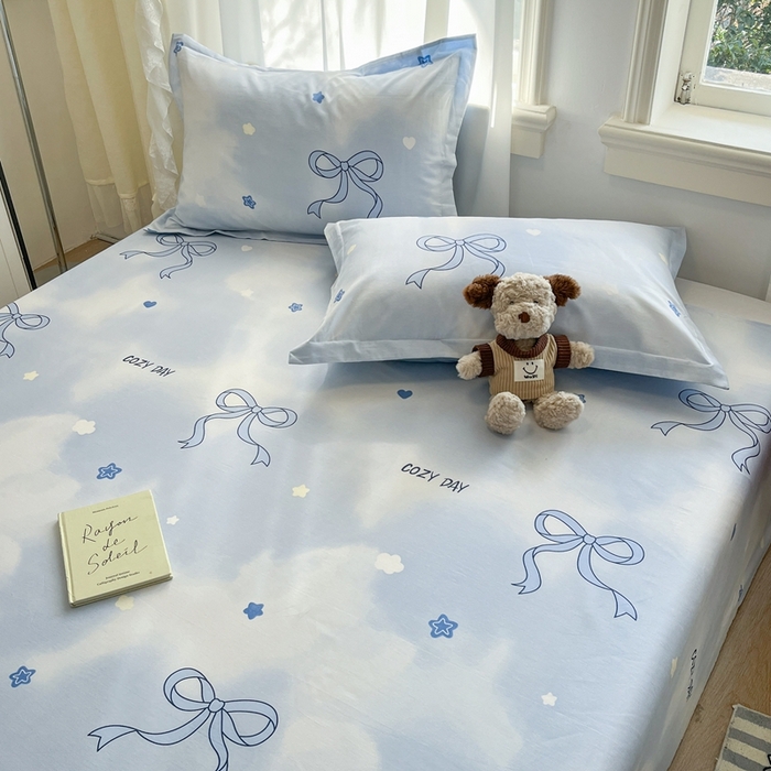 91家纺网 家纺一手货源 找家纺 菲梵家纺 2025新款小清新喷气印花全棉单品被套 蝶舞恋曲