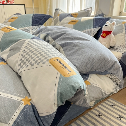 91家纺网 家纺一手货源 找家纺 （总）菲梵家纺 2025新款小清新喷气印花全棉单品被套