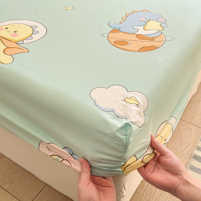 91家纺网 家纺一手货源 找家纺 菲梵家纺 2025新款小清新喷气印花全棉单品被套 太空龙