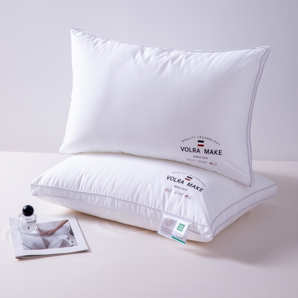 凌云家纺 2025新款全棉高中低枕60新疆长绒棉立体5星级酒店枕纯棉白色枕 全棉高枕芯