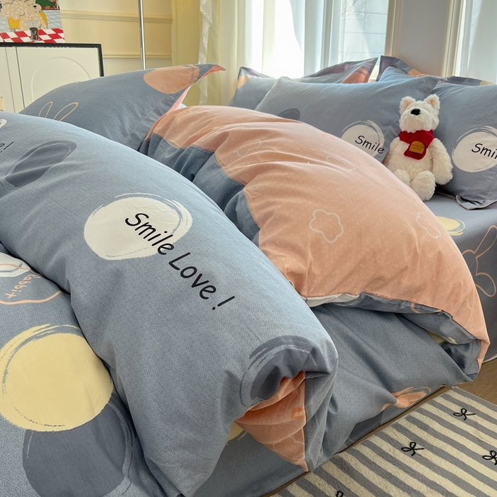 91家纺网 家纺一手货源 找家纺 菲梵家纺 2025新款小清新喷气印花全棉单品被套 梦幻泡泡