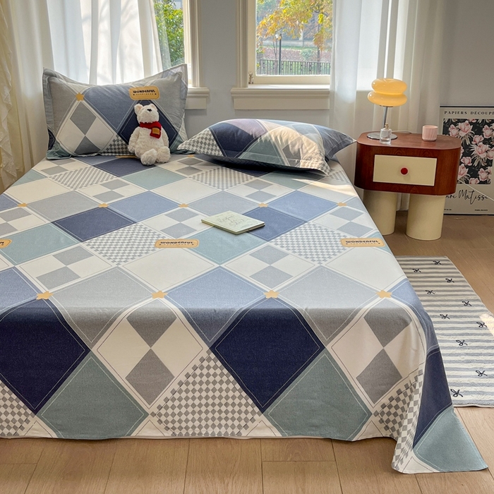 91家纺网 家纺一手货源 找家纺 菲梵家纺 2025新款小清新喷气印花全棉单品被套 罗利