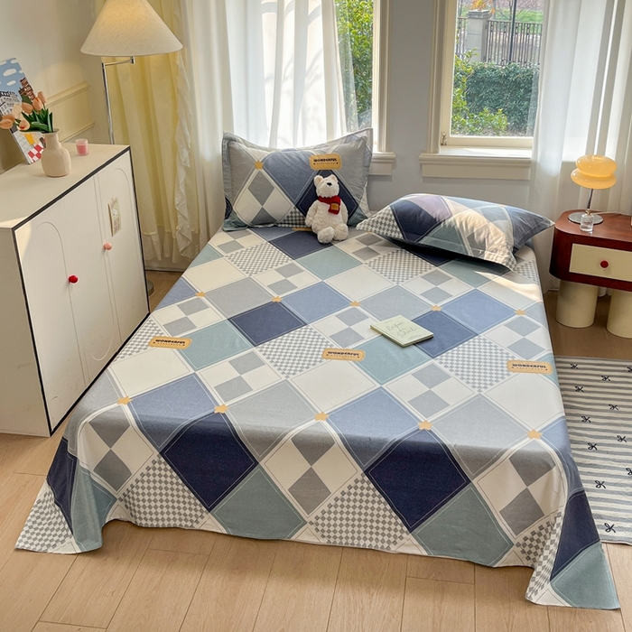 91家纺网 家纺一手货源 找家纺 菲梵家纺 2025新款小清新喷气印花全棉单品被套 罗利