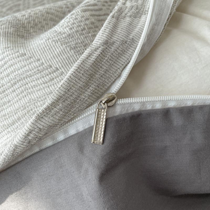 91家纺网 家纺一手货源 找家纺 ab家纺 2025新款全棉三层纱小提花四件套 伯爵-灰