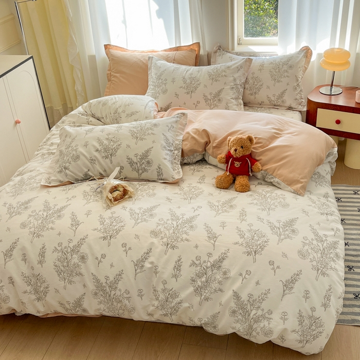 91家纺网 家纺一手货源 找家纺 （总）菲梵家纺 2025新款小清新喷气印花全棉单品被套