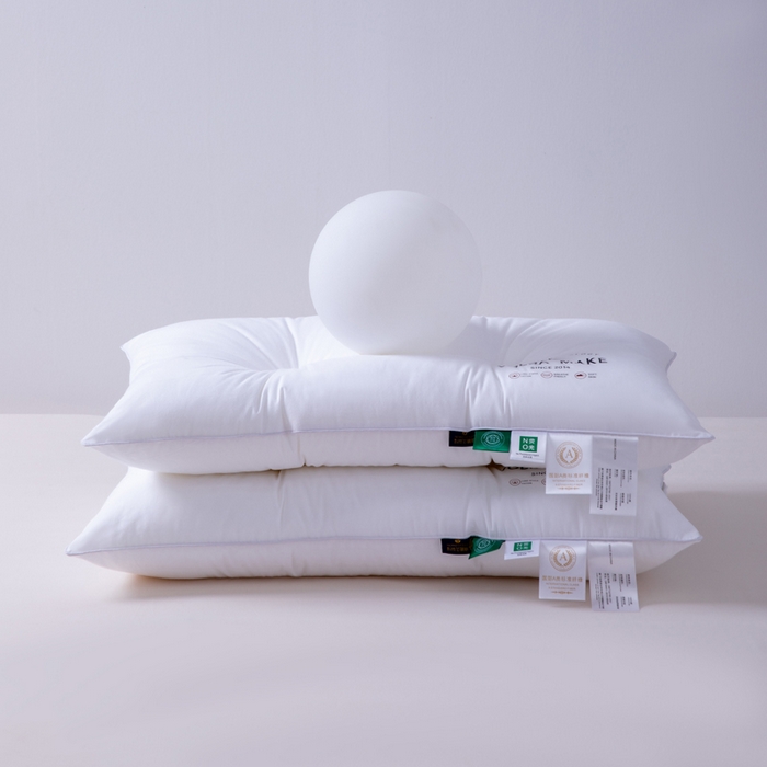 91家纺网 家纺一手货源 找家纺 凌云家纺 2025新款全棉高中低枕60新疆长绒棉立体5星级酒店枕纯棉白色枕 全棉中枕芯