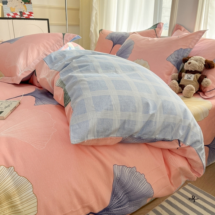 91家纺网 家纺一手货源 找家纺 菲梵家纺 2025新款小清新喷气印花全棉单品被套 今秋杉叶