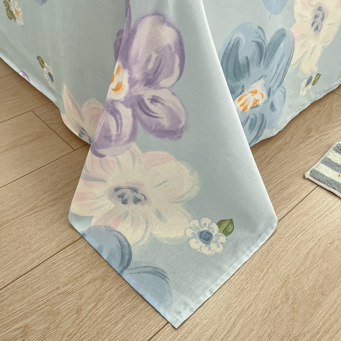 91家纺网 家纺一手货源 找家纺 菲梵家纺 2025新款小清新喷气印花全棉单品被套 伊洛