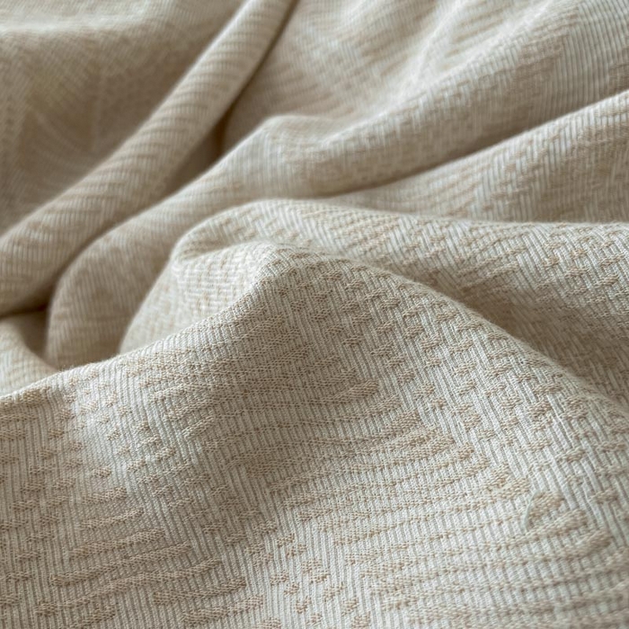 91家纺网 家纺一手货源 找家纺 ab家纺 2025新款全棉三层纱小提花四件套 伯爵-咖