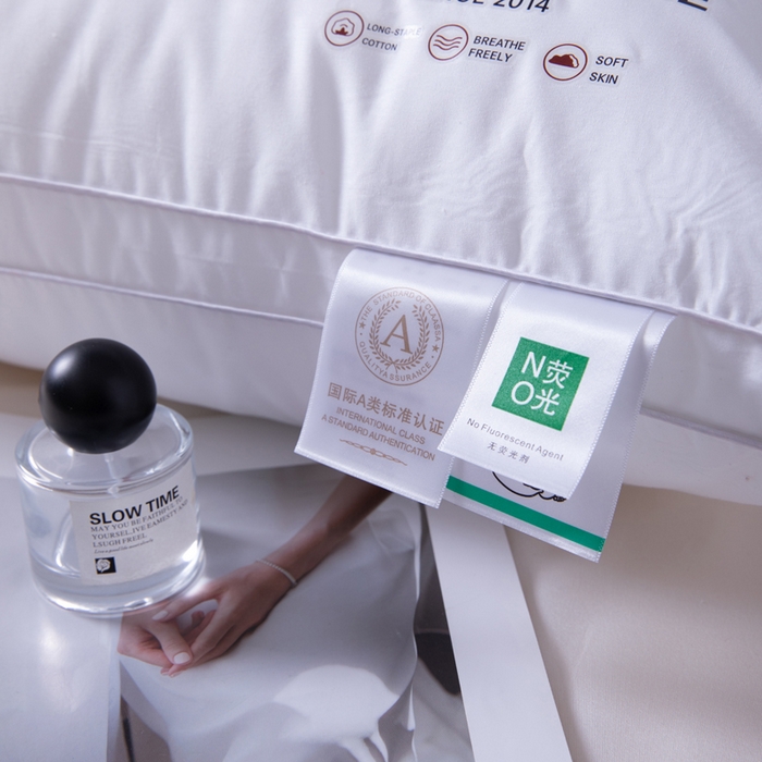 91家纺网 家纺一手货源 找家纺 凌云家纺 2025新款全棉高中低枕60新疆长绒棉立体5星级酒店枕纯棉白色枕 全棉高枕芯