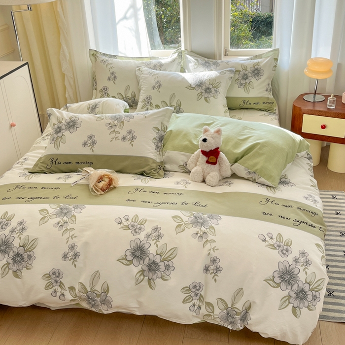 91家纺网 家纺一手货源 找家纺 菲梵家纺 2025新款小清新喷气印花全棉单品被套 缪斯女神