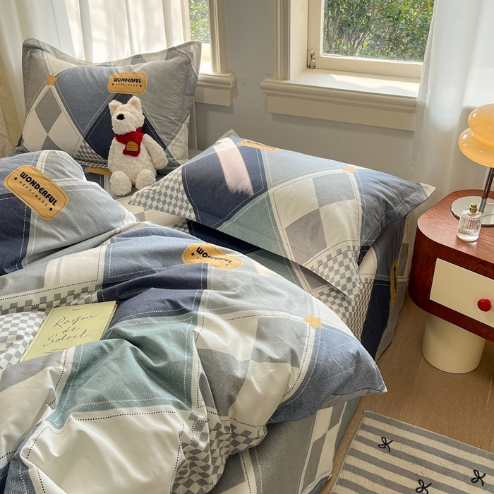 91家纺网 家纺一手货源 找家纺 菲梵家纺 2025新款小清新喷气印花全棉单品被套 罗利