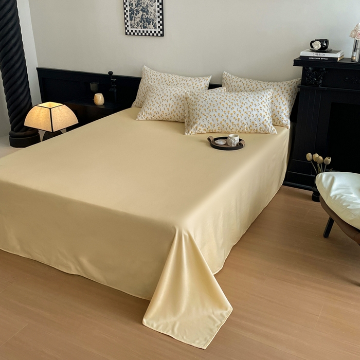 91家纺网 家纺一手货源 找家纺 仟网汇 2025新款小清新有氧针织棉双层纱系列四件套 小晴天