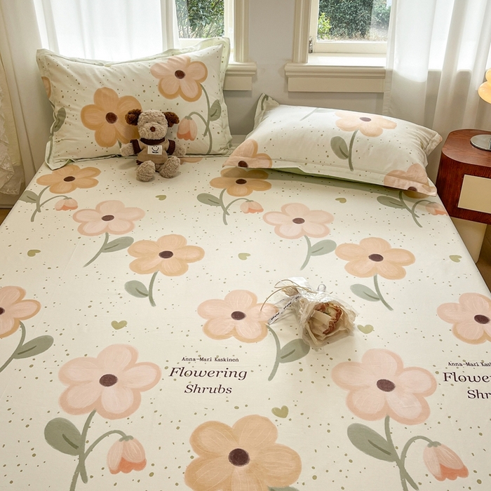 91家纺网 家纺一手货源 找家纺 菲梵家纺 2025新款小清新喷气印花全棉单品被套 曼影花幕