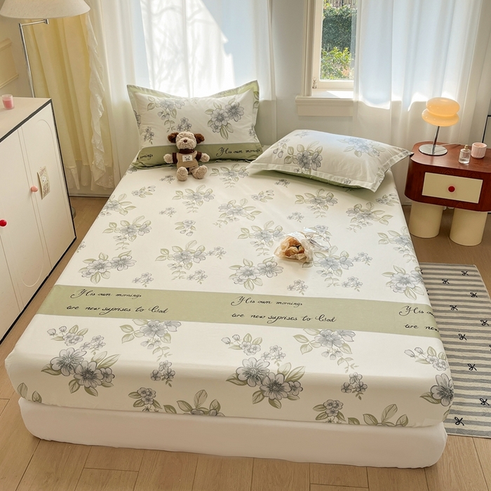 91家纺网 家纺一手货源 找家纺 菲梵家纺 2025新款小清新喷气印花全棉单品被套 缪斯女神