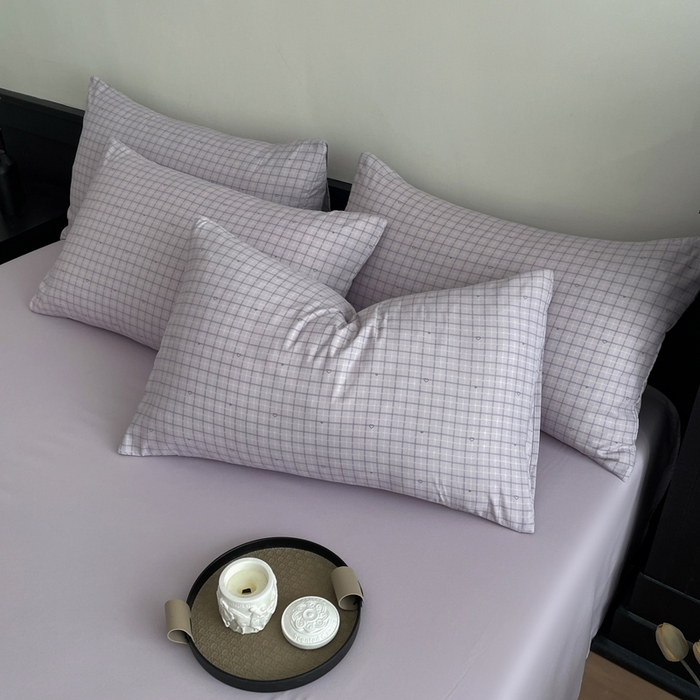 91家纺网 家纺一手货源 找家纺 仟网汇 2025新款小清新有氧针织棉双层纱系列四件套 心屿