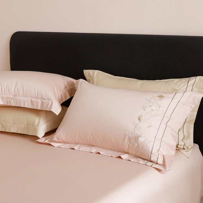 91家纺网 家纺一手货源 找家纺 艾莱家纺 2025新款A类100支长绒棉纯棉四件套-郁金香 郁金香-珍珠粉