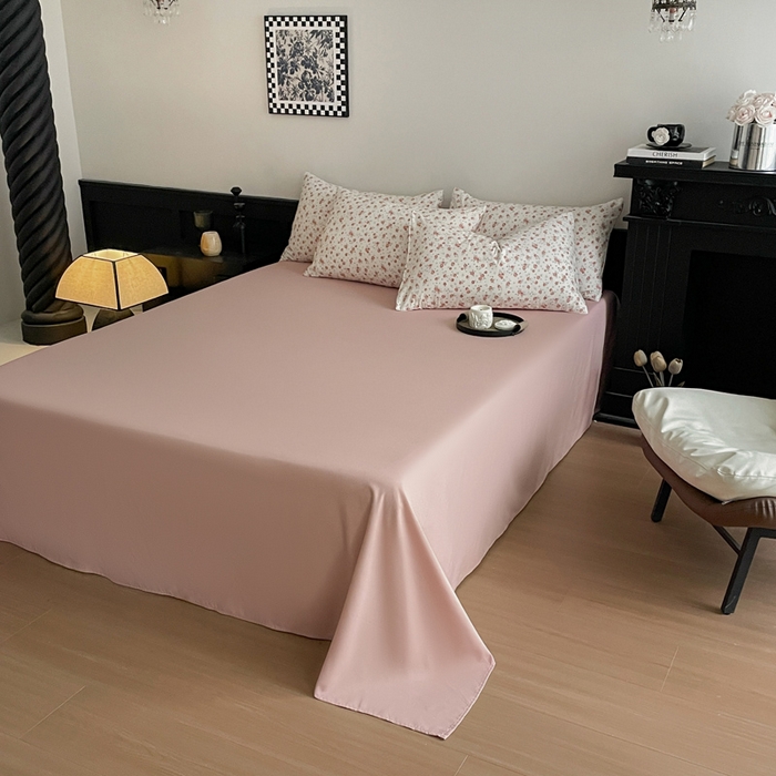 91家纺网 家纺一手货源 找家纺 仟网汇 2025新款小清新有氧针织棉双层纱系列四件套 勿忘我