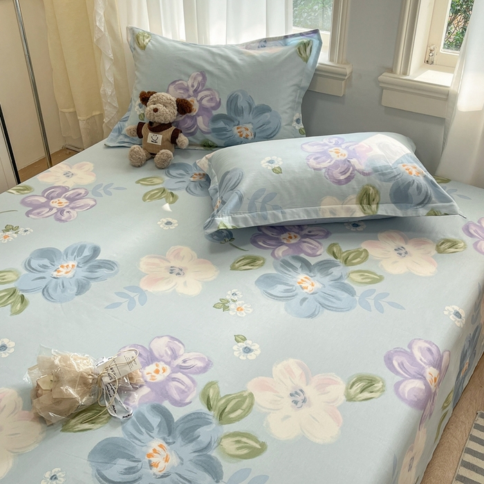 91家纺网 家纺一手货源 找家纺 菲梵家纺 2025新款小清新喷气印花全棉单品被套 伊洛