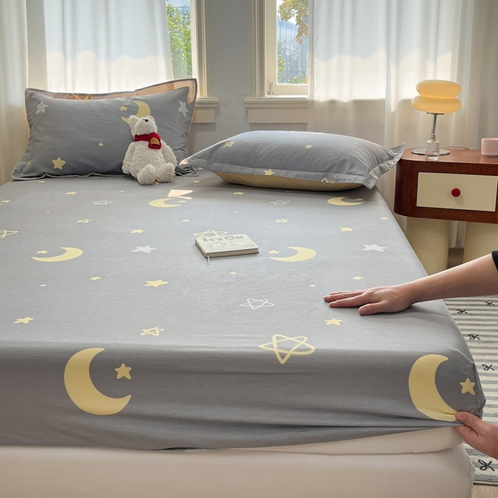 91家纺网 家纺一手货源 找家纺 菲梵家纺 2025新款小清新喷气印花全棉单品被套 趣味星空