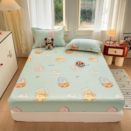 91家纺网 家纺一手货源 找家纺 （总）菲梵家纺 2025新款小清新喷气印花全棉单品床笠