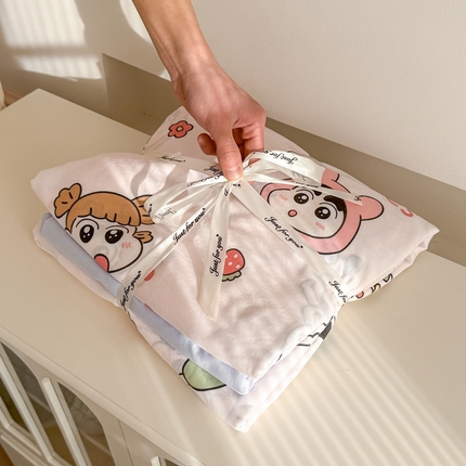 91家纺网 家纺一手货源 找家纺 （总）温眠 2025新款亲肤柔软卡通印花水洗棉四件套