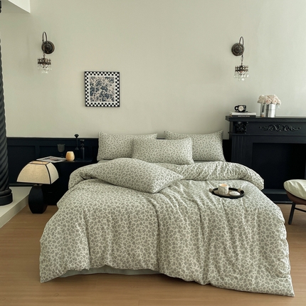 91家纺网 家纺一手货源 找家纺 （总）仟网汇 2025新款小清新有氧针织棉双层纱系列四件套