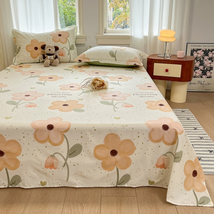 91家纺网 家纺一手货源 找家纺 菲梵家纺 2025新款小清新喷气印花全棉单品被套 曼影花幕