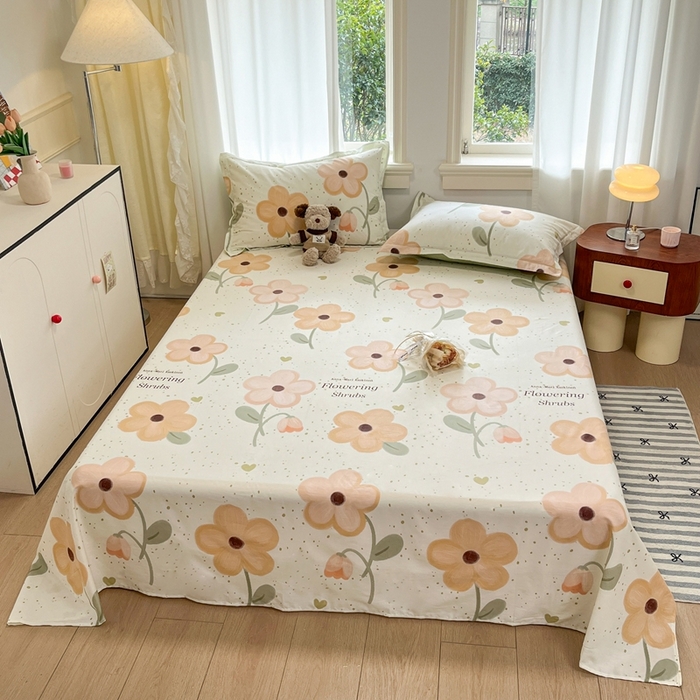 91家纺网 家纺一手货源 找家纺 菲梵家纺 2025新款小清新喷气印花全棉单品被套 曼影花幕