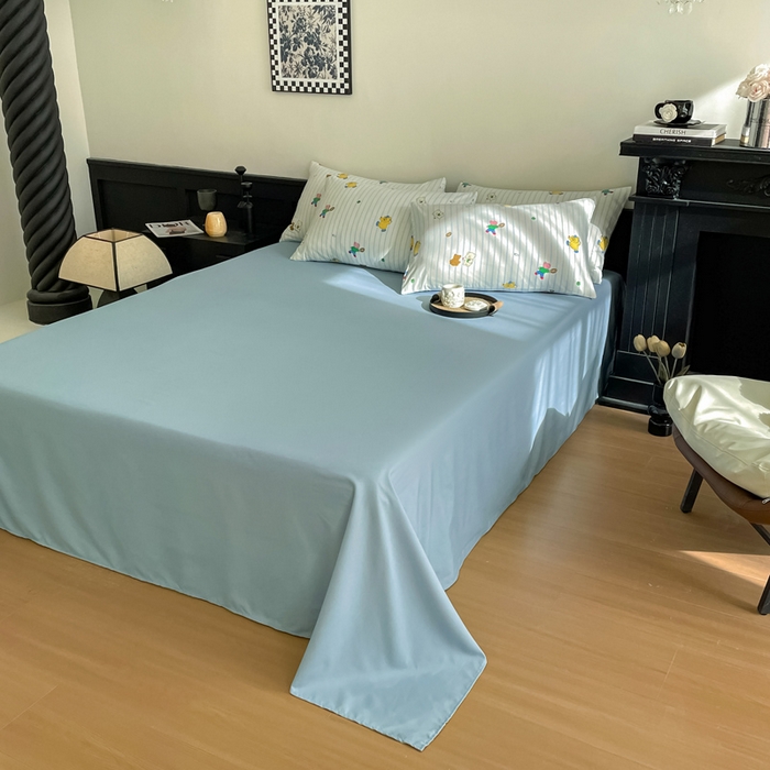 91家纺网 家纺一手货源 找家纺 仟网汇 2025新款小清新有氧针织棉双层纱系列四件套 小旺仔