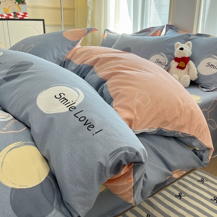 91家纺网 家纺一手货源 找家纺 （总）菲梵家纺 2025新款小清新喷气印花全棉单品被套