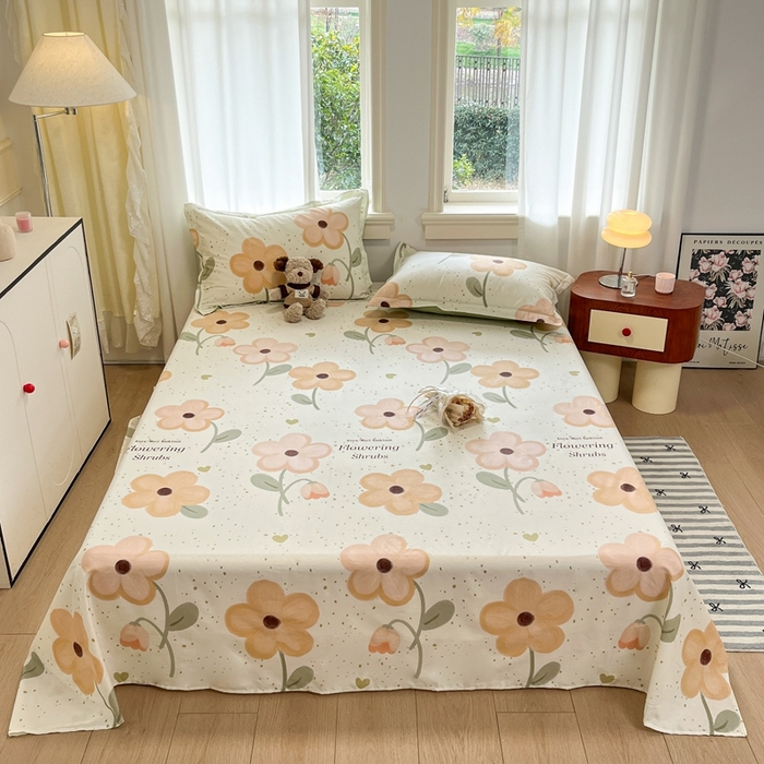 91家纺网 家纺一手货源 找家纺 菲梵家纺 2025新款小清新喷气印花全棉单品被套 曼影花幕