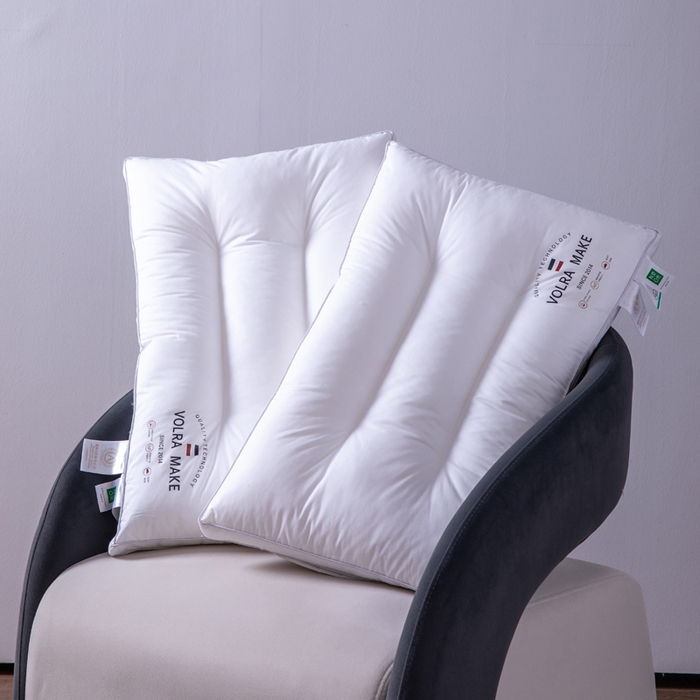 91家纺网 家纺一手货源 找家纺 凌云家纺 2025新款全棉高中低枕60新疆长绒棉立体5星级酒店枕纯棉白色枕 全棉中枕芯